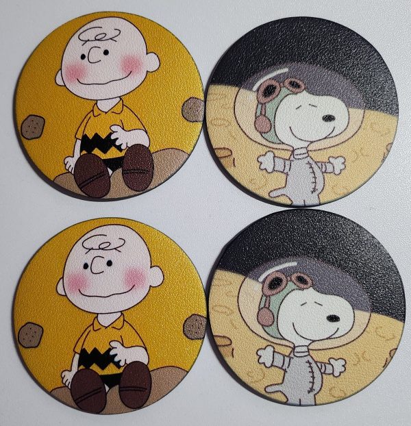 Snoopy and Charlie Brown Car Coasters