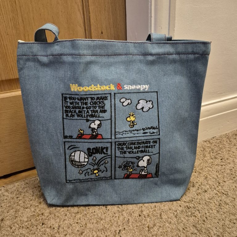 Large Denim Snoopy Cartoon Bag