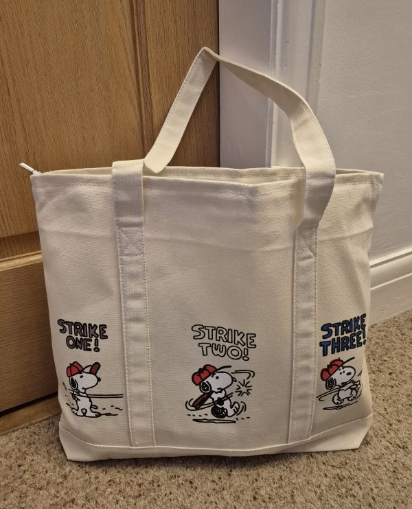 Snoopy large Baseball Cartoon Tote