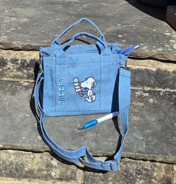 Small Denim Snoopy Bag - Ice Cream Design - Image 2