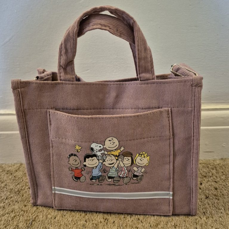 Snoopy Crossbody Bag in Rose Pink Corduroy