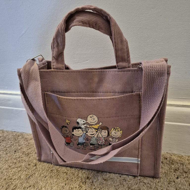 Snoopy Crossbody Bag in Rose Pink Corduroy