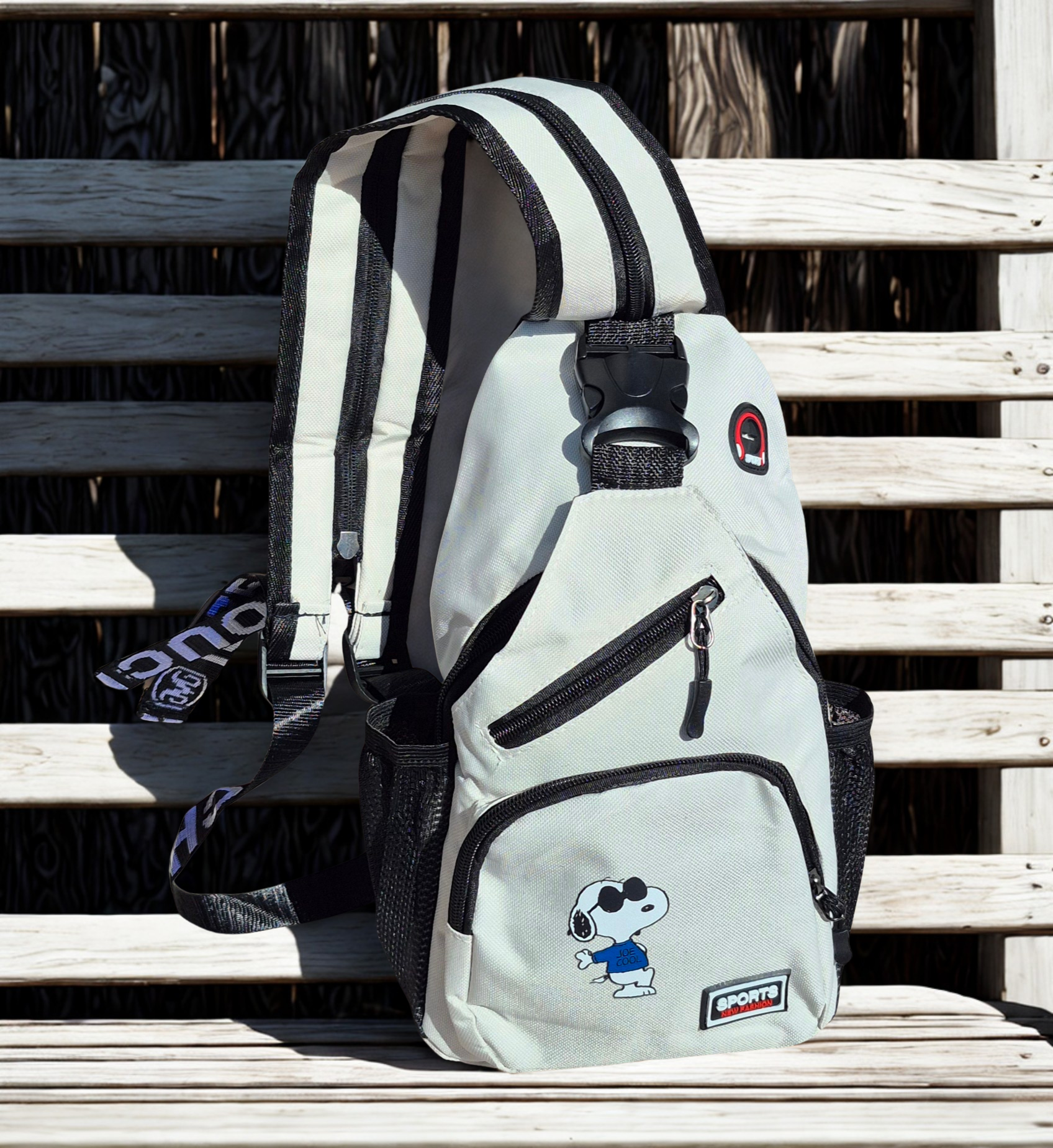 Snoopy "Joe Cool" Convertible Backpack & Crossbody Bag - Cream