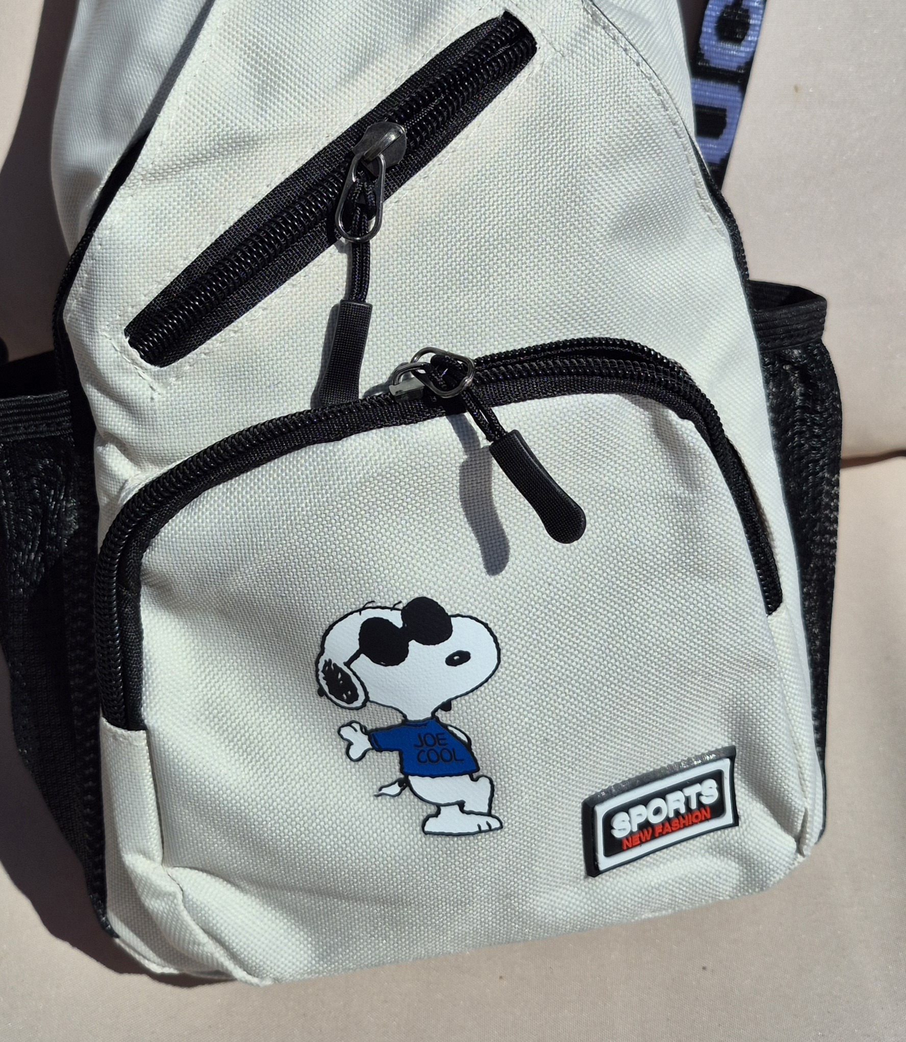 Snoopy "Joe Cool" Convertible Backpack & Crossbody Bag - Cream - Image 4