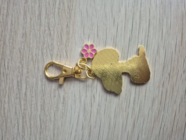 Snoopy Metal Keychain with Pink Charm – Cute & Stylish Accessory - Image 2