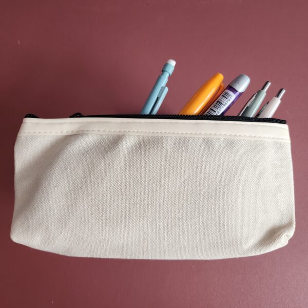 Cream Canvas Snoopy and Charlie Brown Pencil Case / Makeup Purse - Image 3