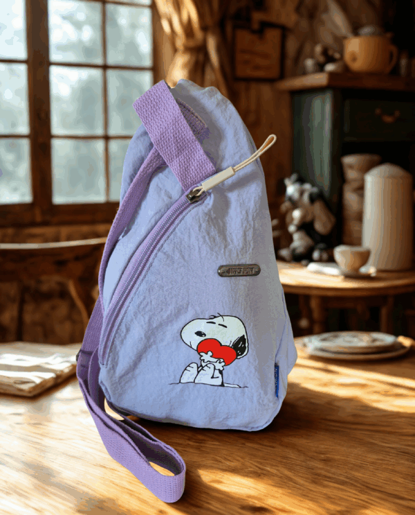 Lilac Snoopy Crossbody Bag – Lightweight, Secure & Adorable