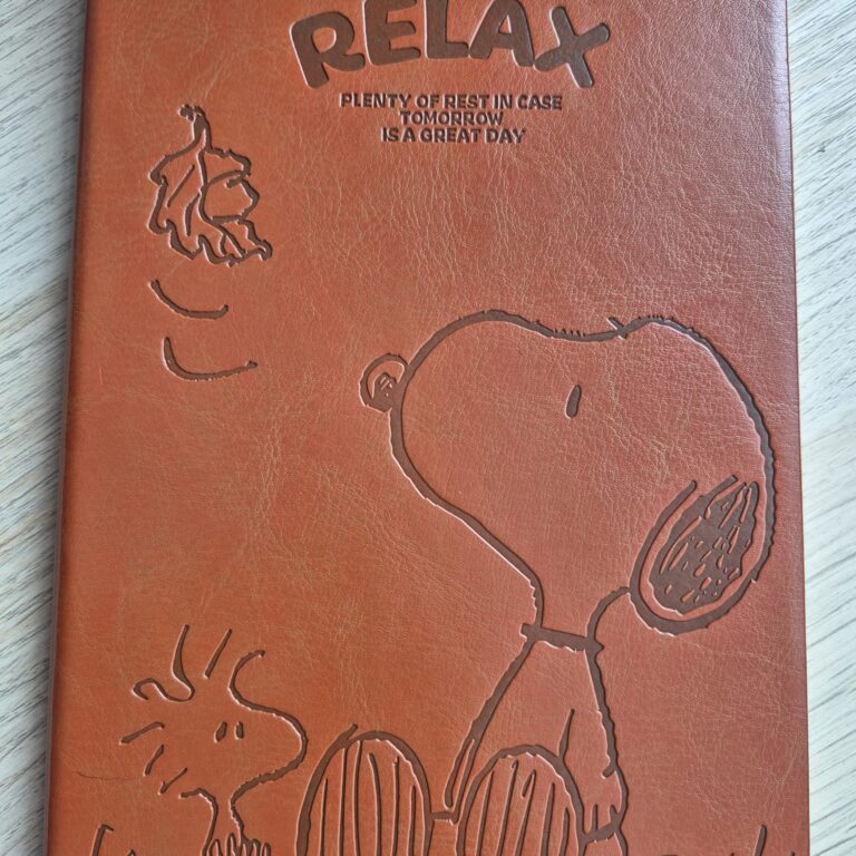 Snoopy & Woodstock A5 Faux Leather Notebook – Brown