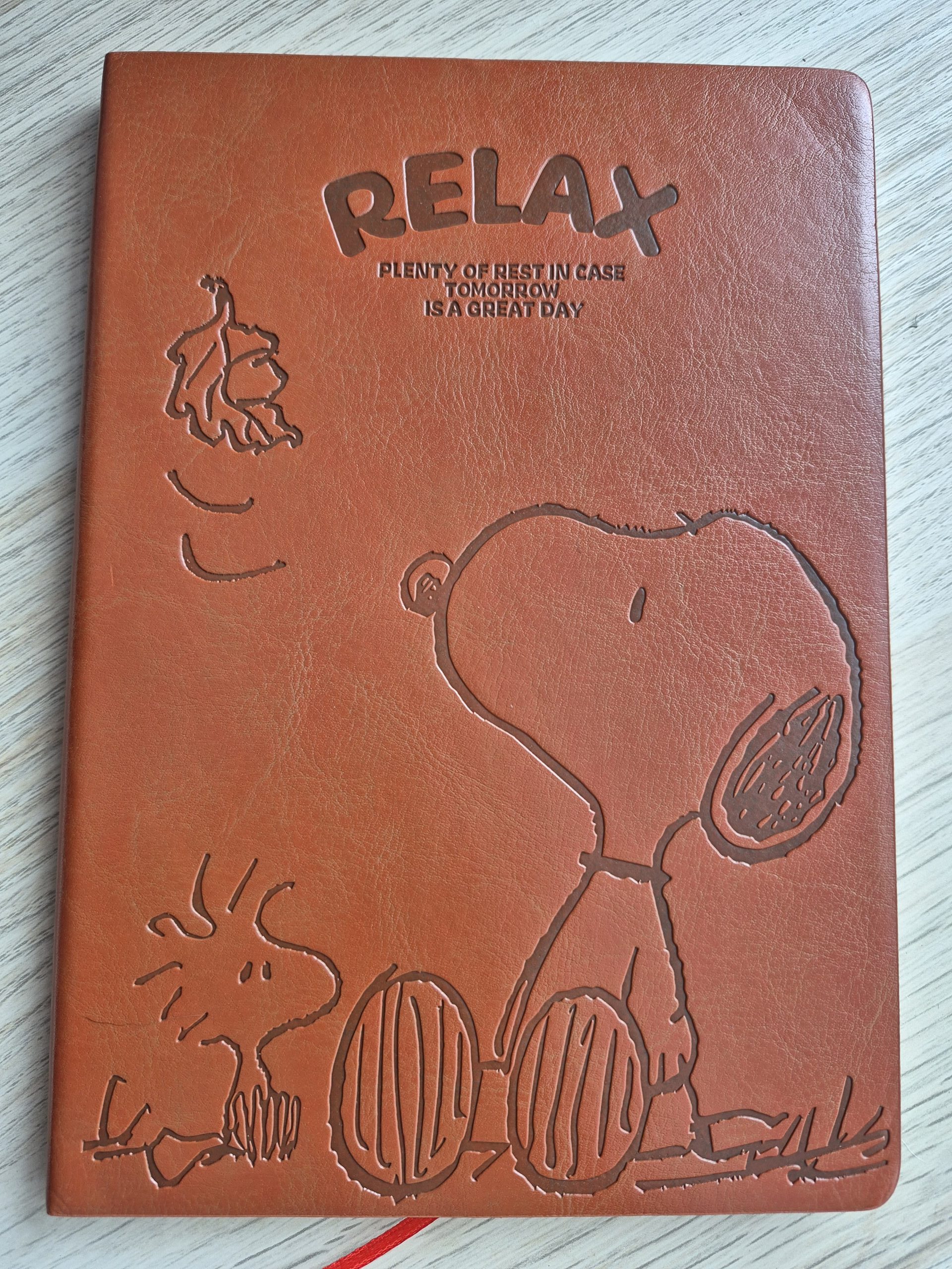 Snoopy & Woodstock A5 Faux Leather Notebook – Brown