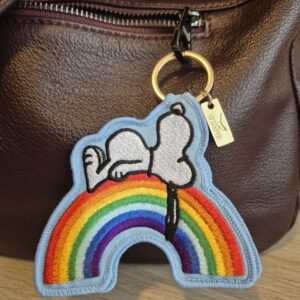 Rainbow Snoopy Bag Charm - Blue trim