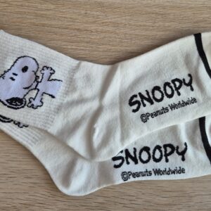 Snoopy Cartoon Sports Socks - Cream