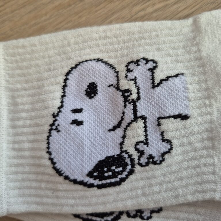 Snoopy Cartoon Sports Socks – Cream