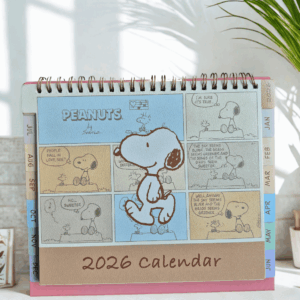 Pink Snoopy Desktop Calendar