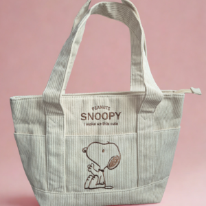 Snoopy Corduroy Tote Bag - Cream