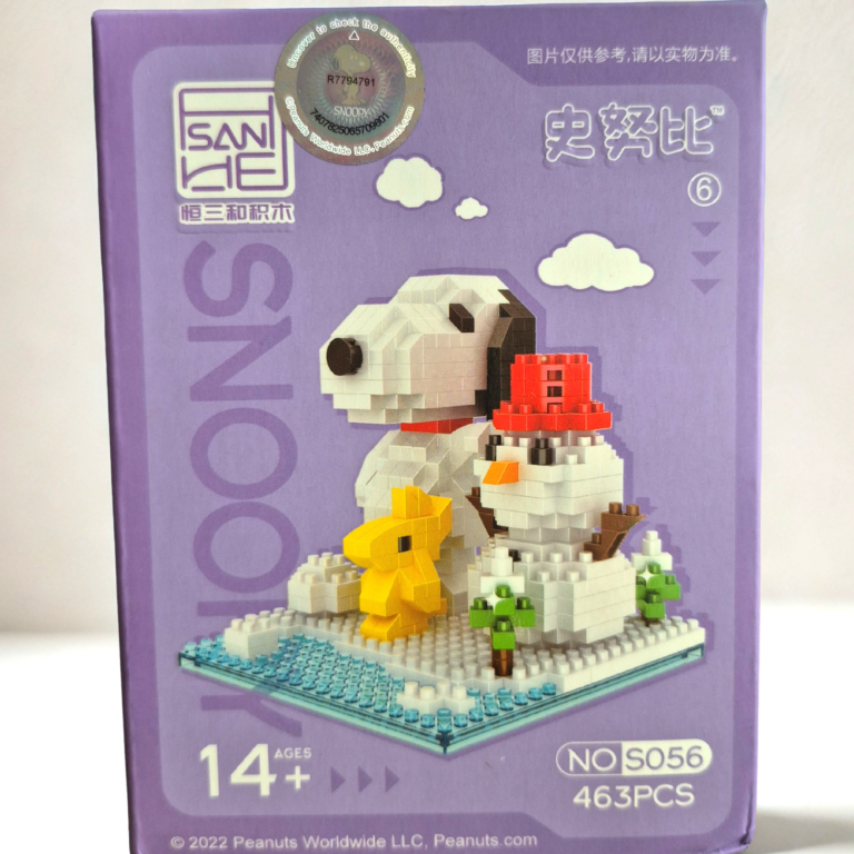 Buildable Snoopy Snowman Brick Model – 8cm Collectible Gift Set