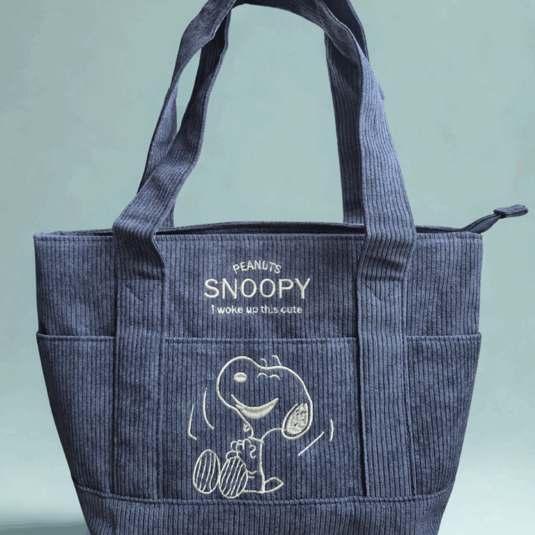 Snoopy Corduroy Tote Bag – Blue