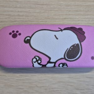 Snoopy Glasses Case (Pink with Paw Prints)