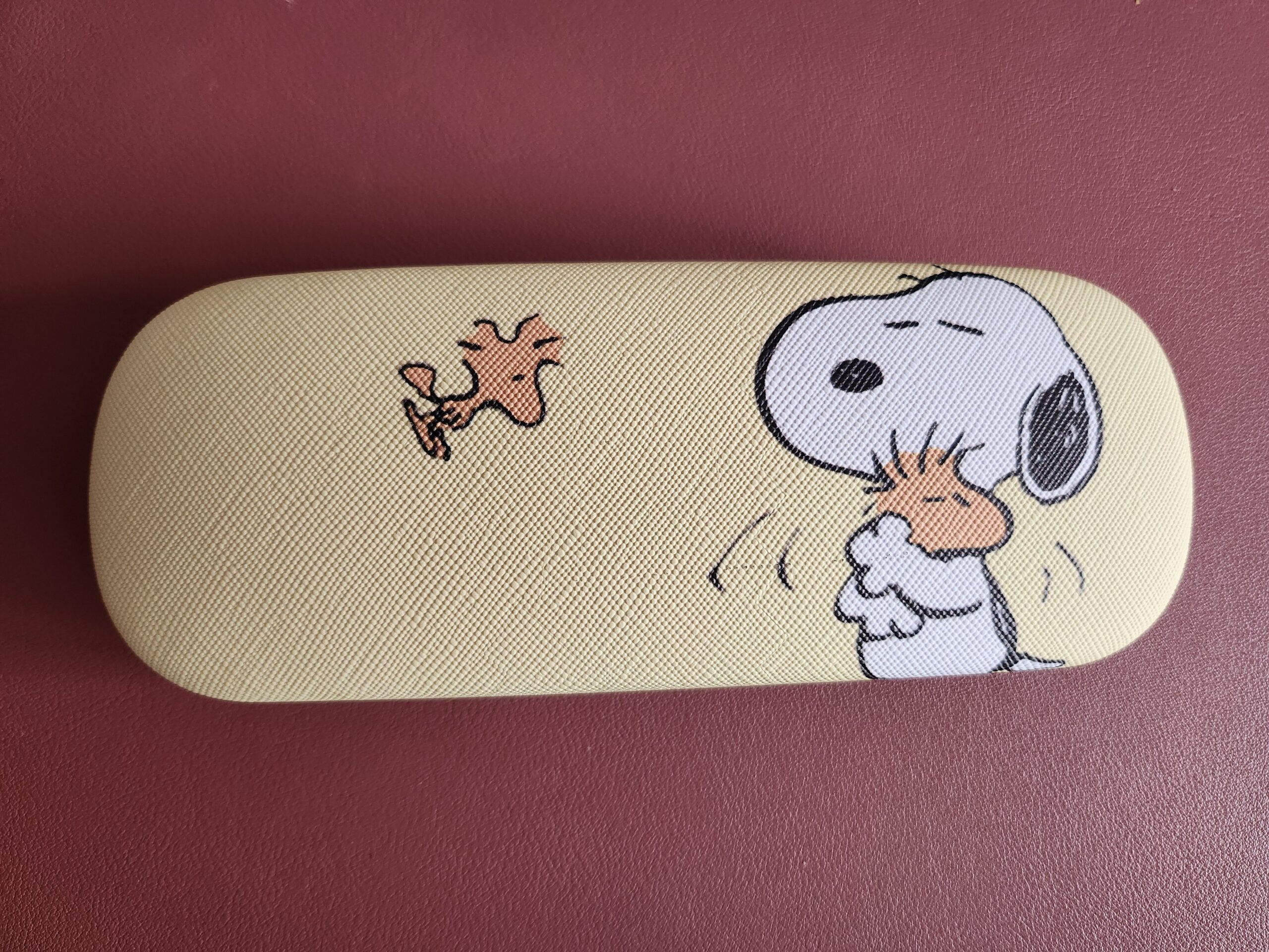 Yellow Snoopy and Woodstock Glasses Case