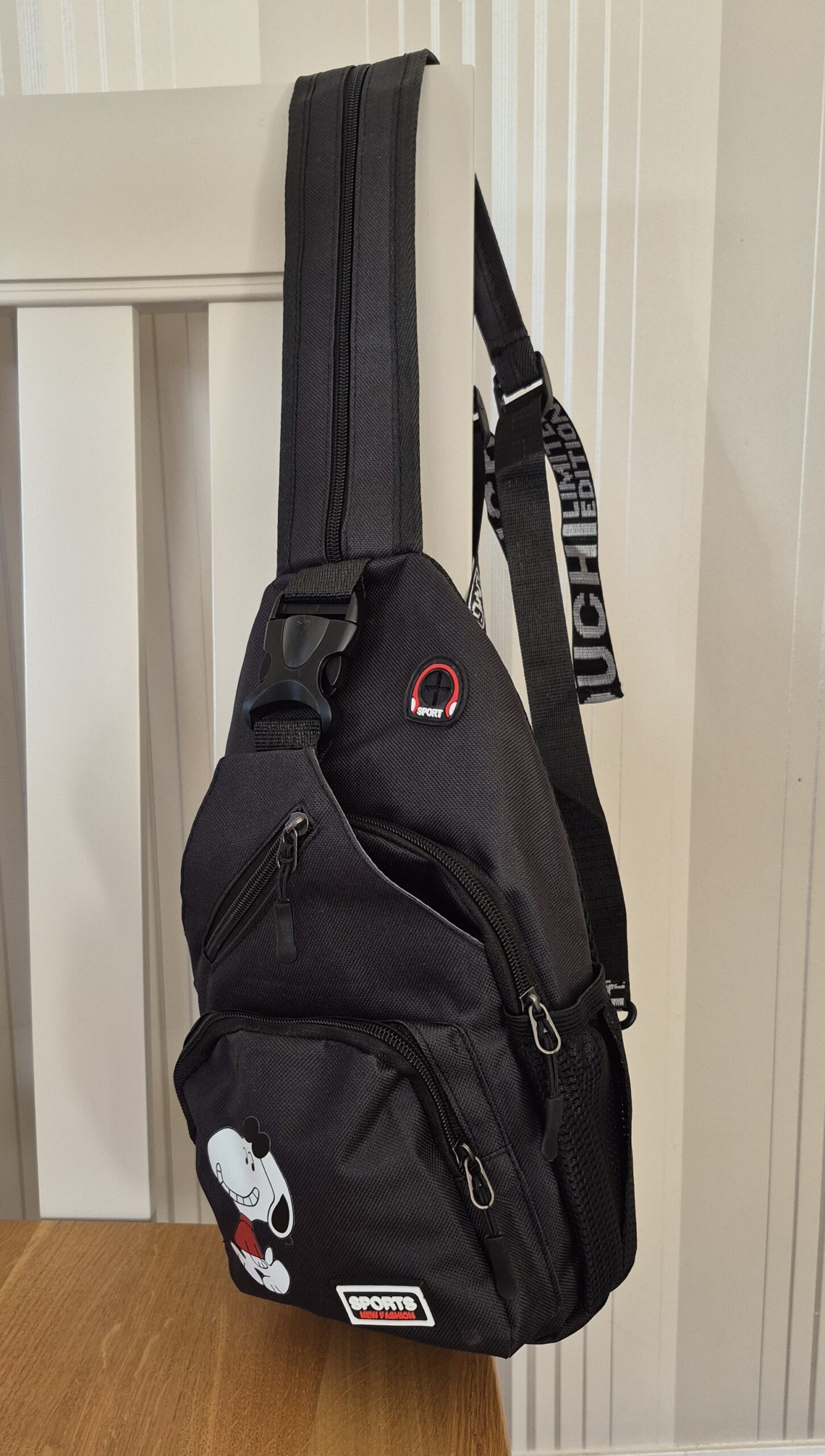 Black Snoopy Backpack – Multi-Pocket Crossbody & Backpack for Travel, College and Everyday Use - Image 3