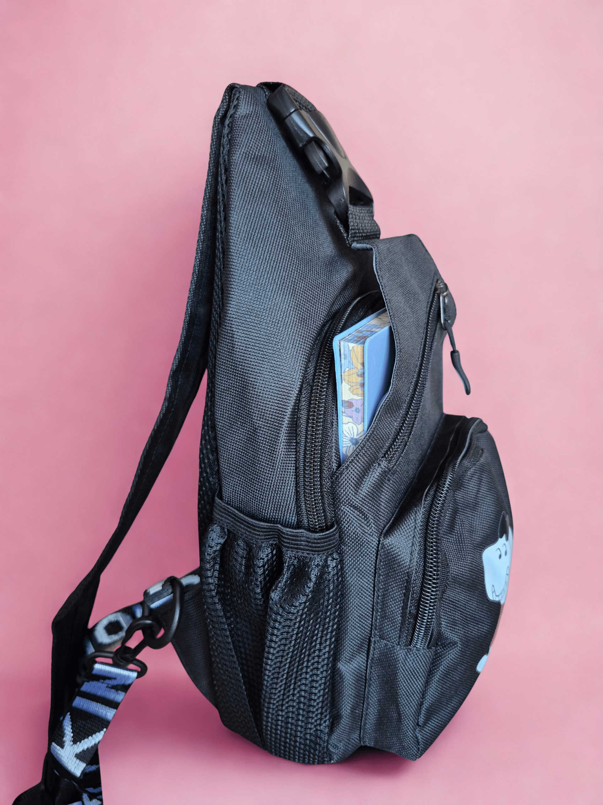 Black Snoopy Backpack – Multi-Pocket Crossbody & Backpack for Travel, College and Everyday Use - Image 2