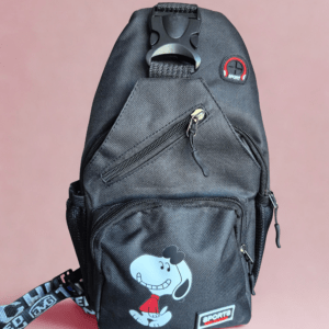 Black Snoopy Backpack – Multi-Pocket Crossbody & Backpack for Travel, College and Everyday Use