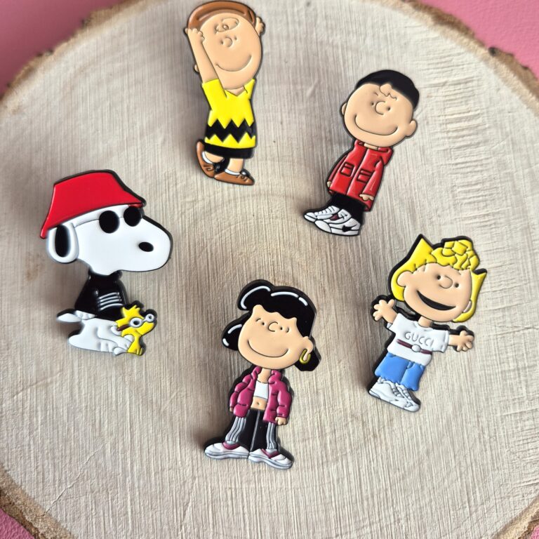 Snoopy & Friends Enamel Pin Badge Set | Set of 5 Metal Collectible Pins