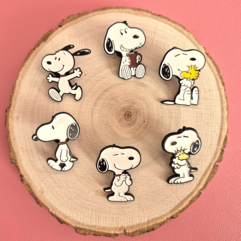 Snoopy Enamel Pin Badge Set | 6 Metal Collectible Pins