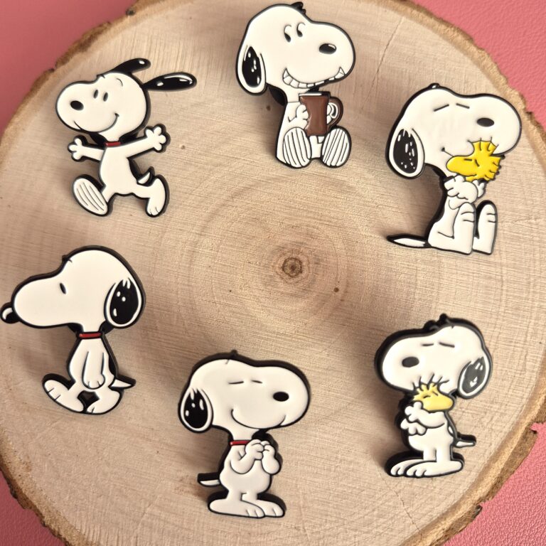 Snoopy Enamel Pin Badge Set | 6 Metal Collectible Pins