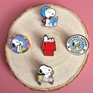 Snoopy Enamel Pin Badge Set | 5 Metal Collectible Pins