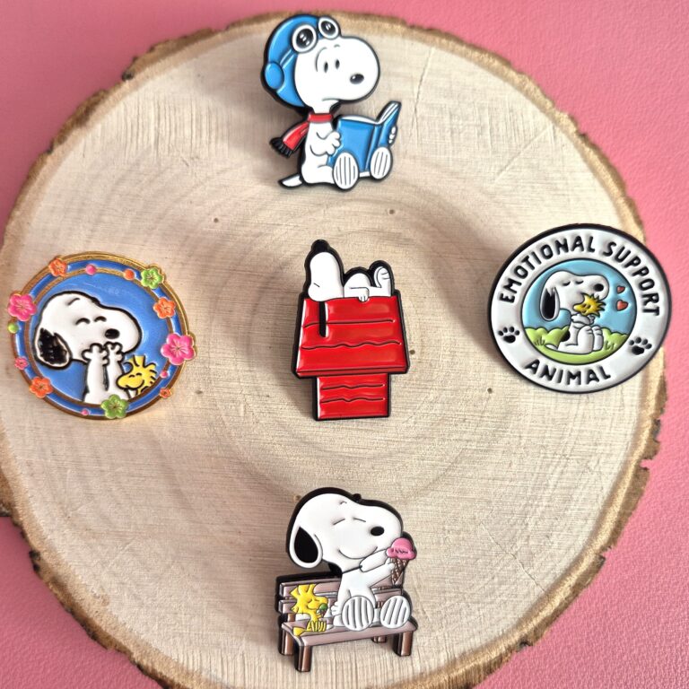 Snoopy Enamel Pin Badge Set | 5 Metal Collectible Pins